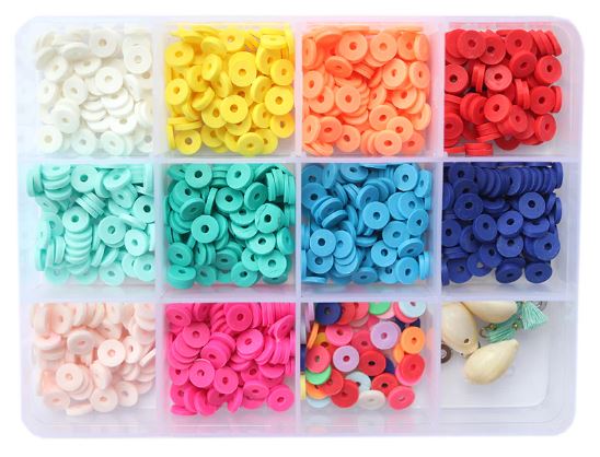 Perles HEISHI 6 mm boîte de 11 couleurs assorties