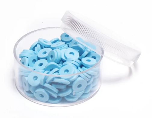 Perles HEISHI 6 mm bleu clair