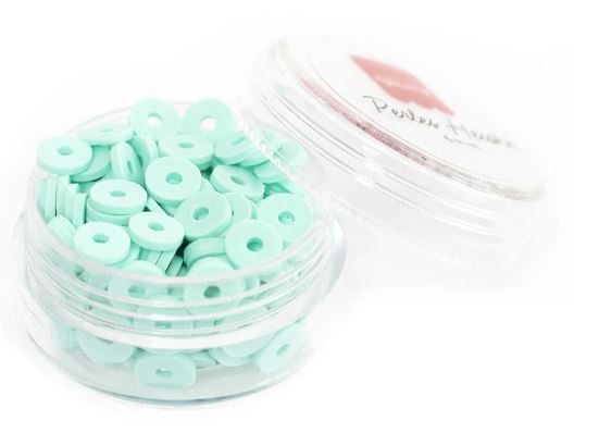 Perles HEISHI 6 mm bleu/vert d'eau