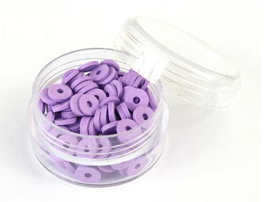 Perles HEISHI 6 mm mauve violet