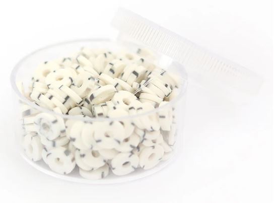 Perles HEISHI 6 mm naturel blanc