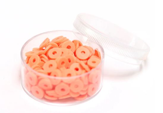 Perles HEISHI 6 mm orange corail