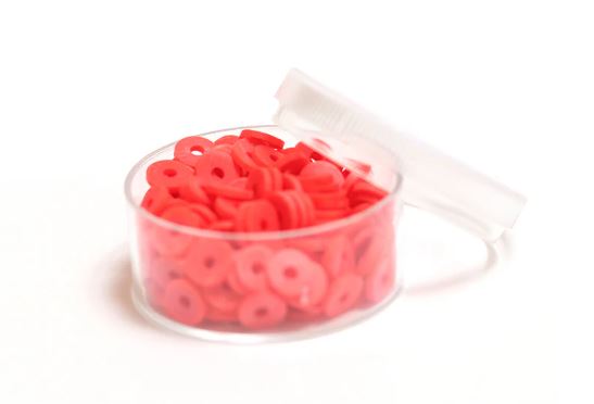 Perles HEISHI 6 mm rouge
