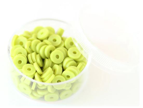 Perles HEISHI 6 mm vert anis