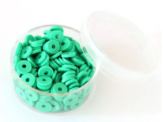 Perles HEISHI 6 mm vert plante