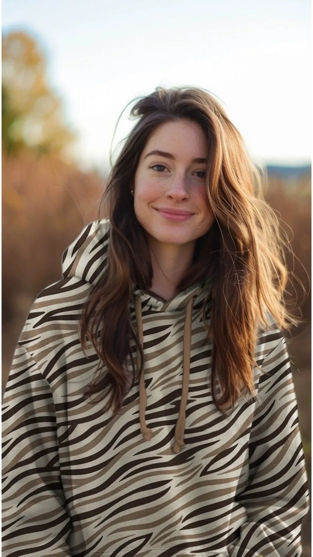 Tissu SWEAT Zébré Beige et Marron