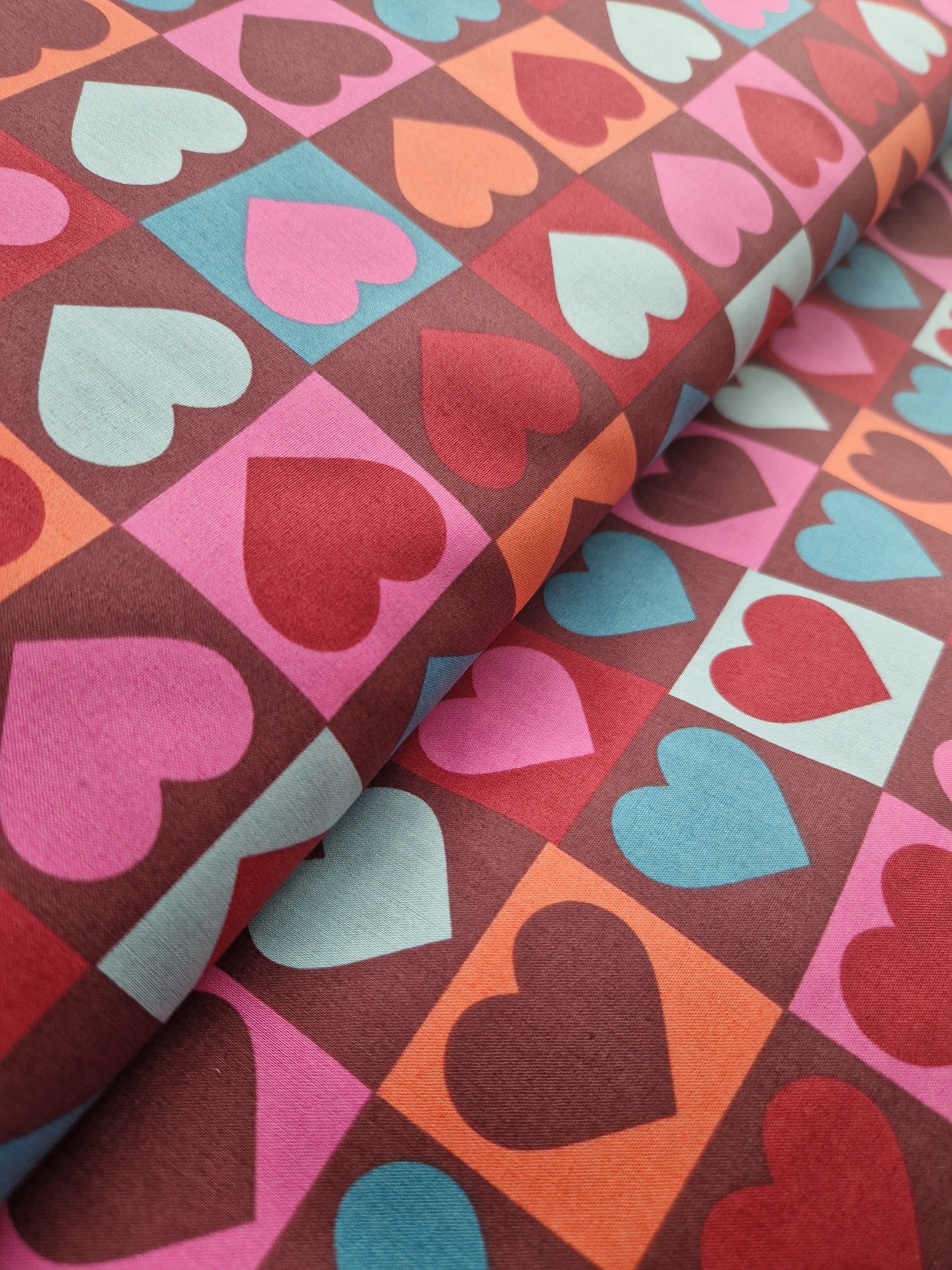 Tissu COTON imprimé COEUR