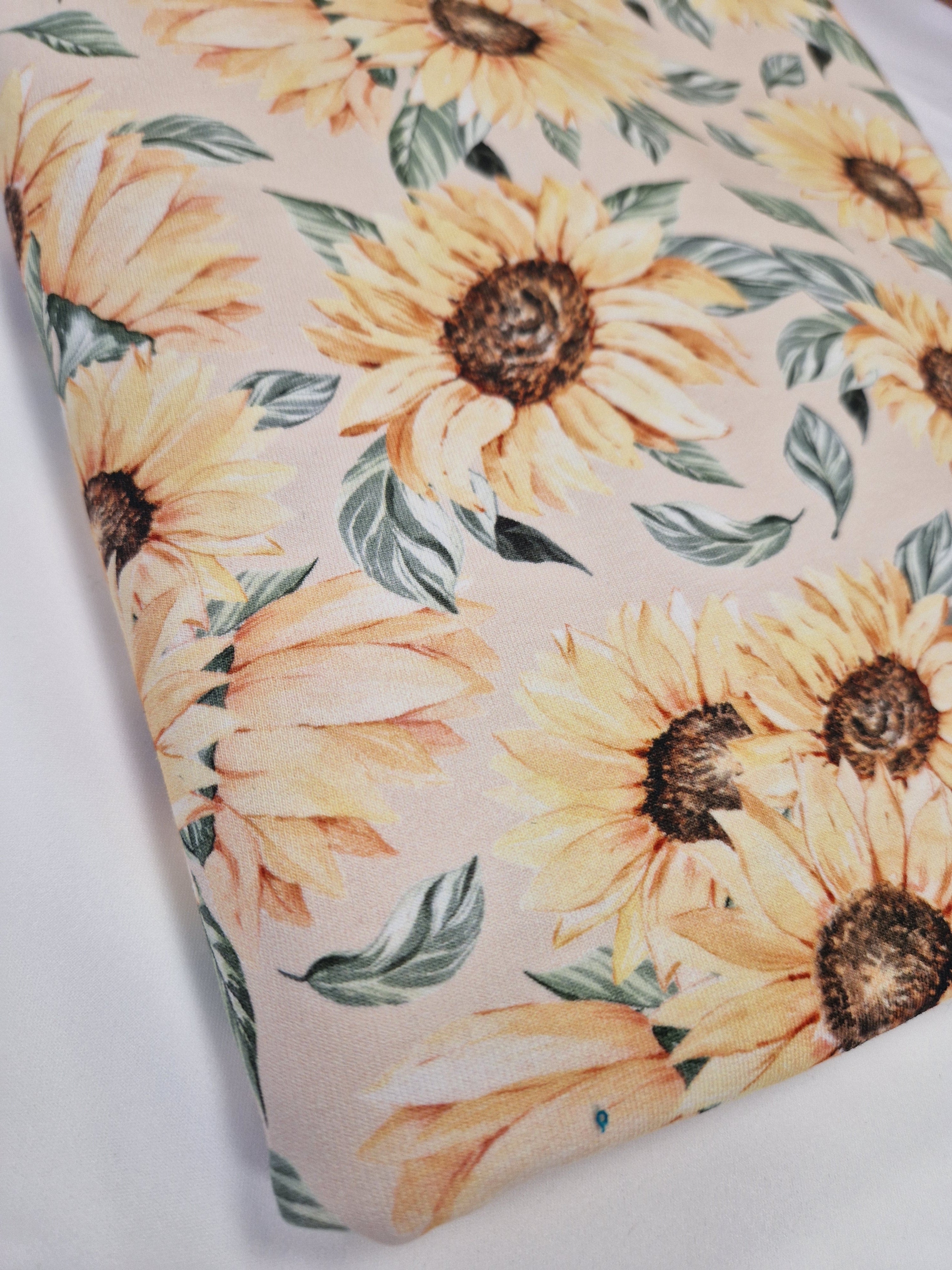 Coupon jersey imprimé tournesol