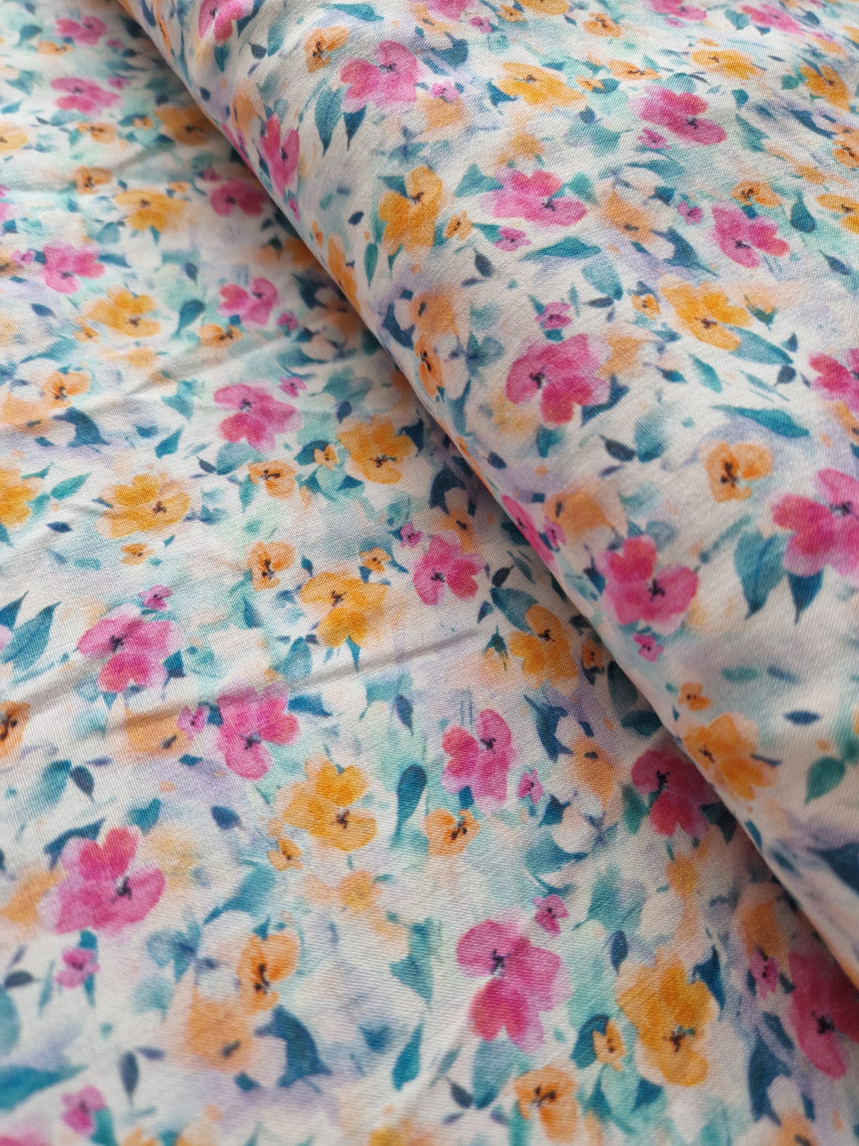 VISCOSE imprimé fleuri pastel