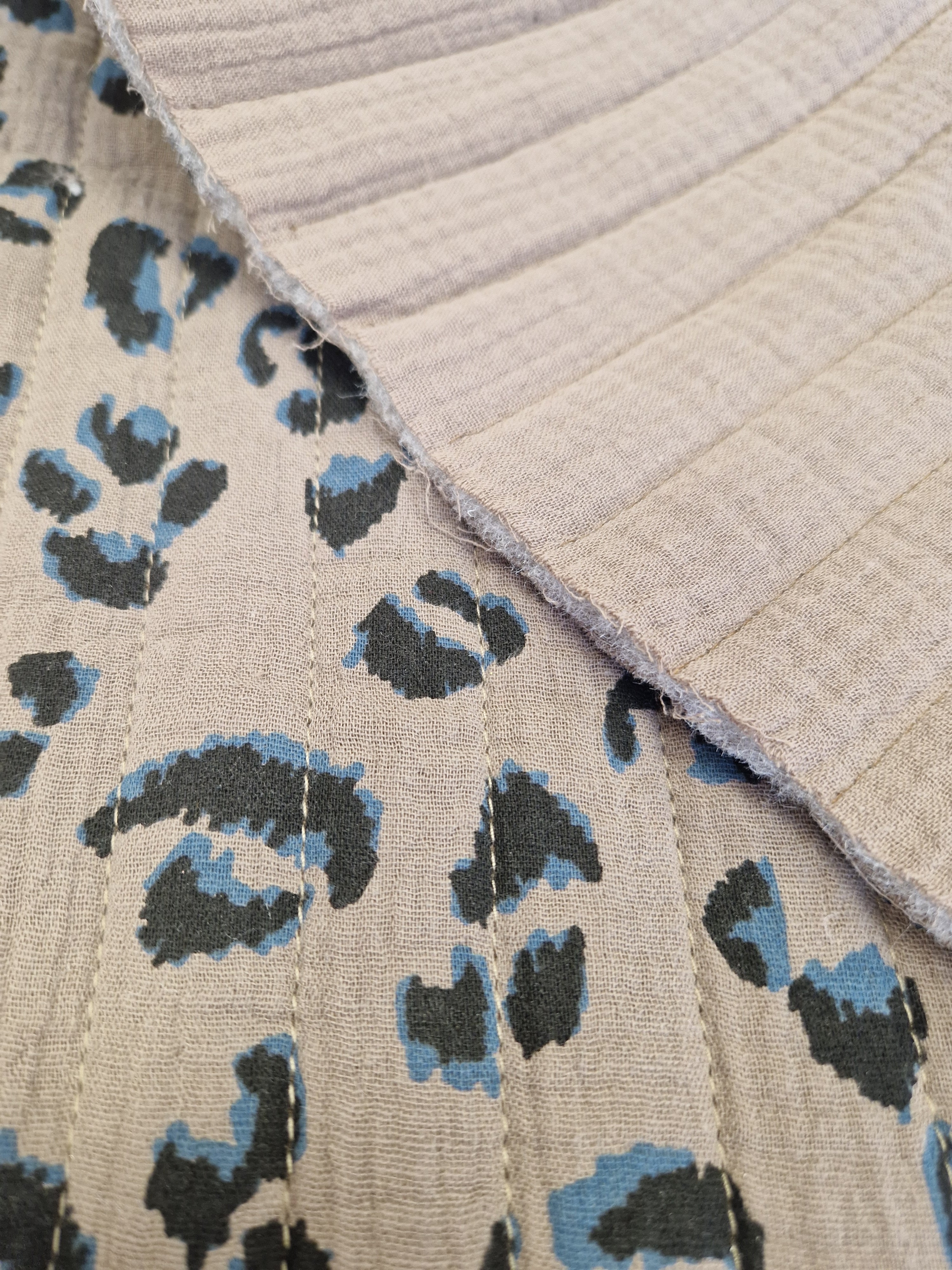 Coupon tissu matelassé imprimé GRAOU